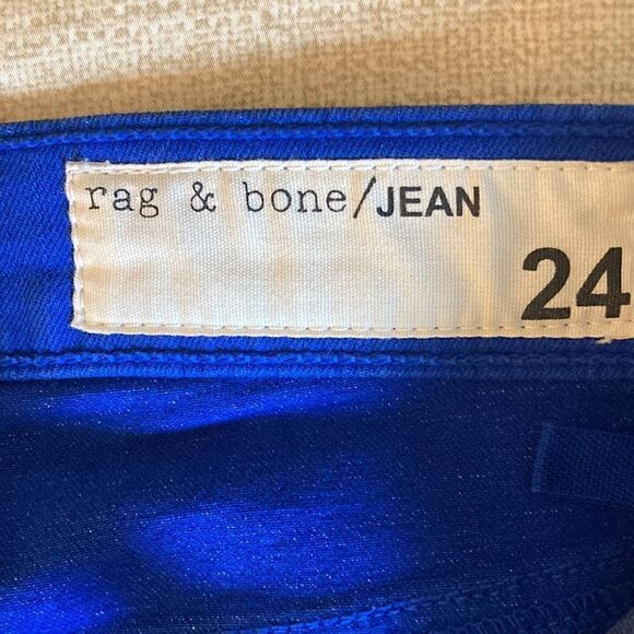 Rag & Bone Elephant Bell Flare Bottom Bright Blue Woman’s Jeans. Size 24. - Picture 7 of 8